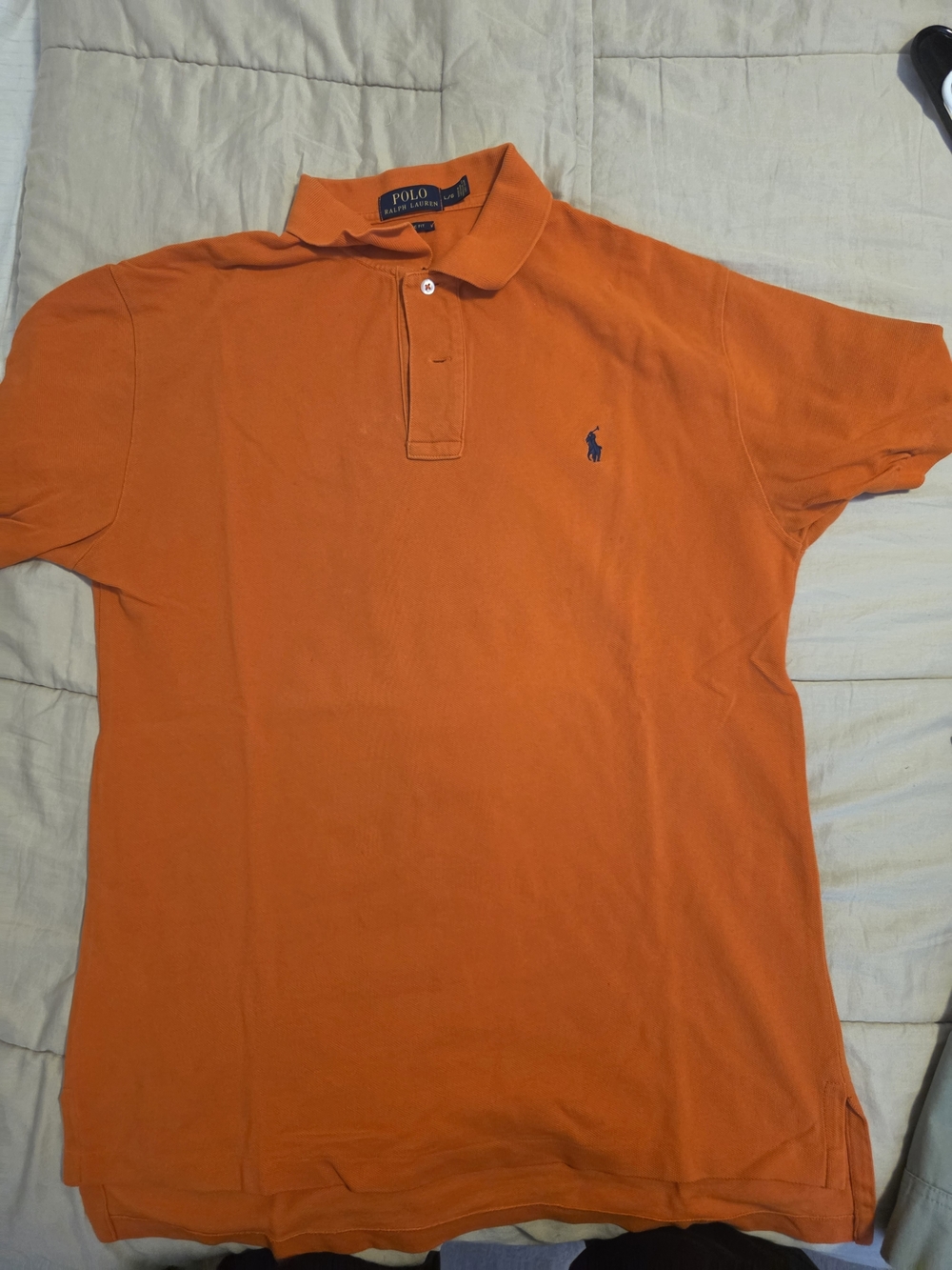 Ralph Lauren Orange Polo Shirt with Navy Pony